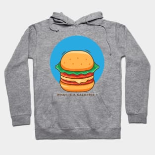 Hamburger cartoon illustration with text Hoodie